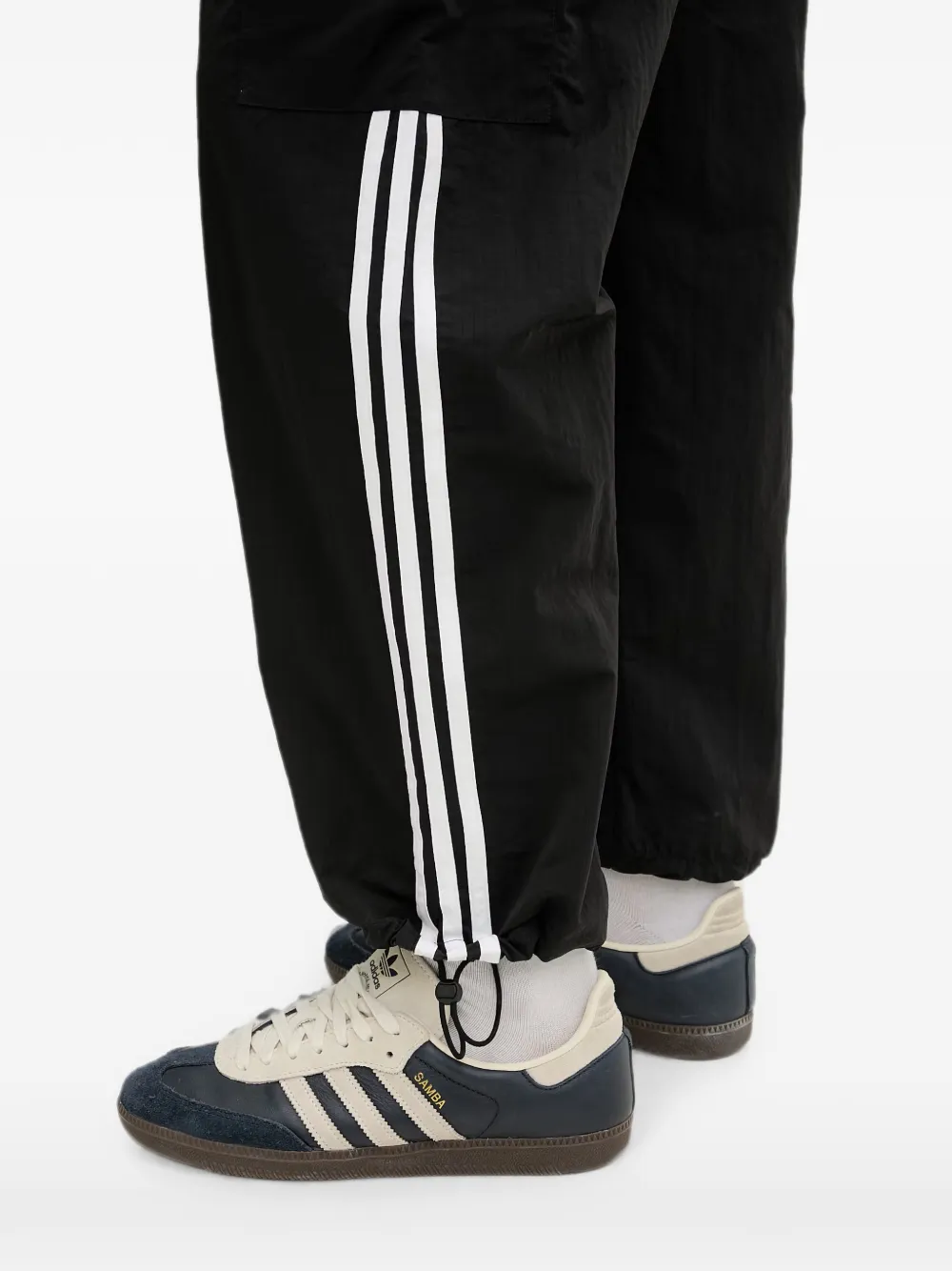 adidas logo-embroidered 3-Stripe track pants Zwart