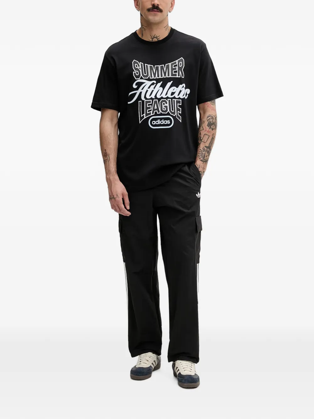 adidas logo-embroidered 3-Stripe track pants Zwart