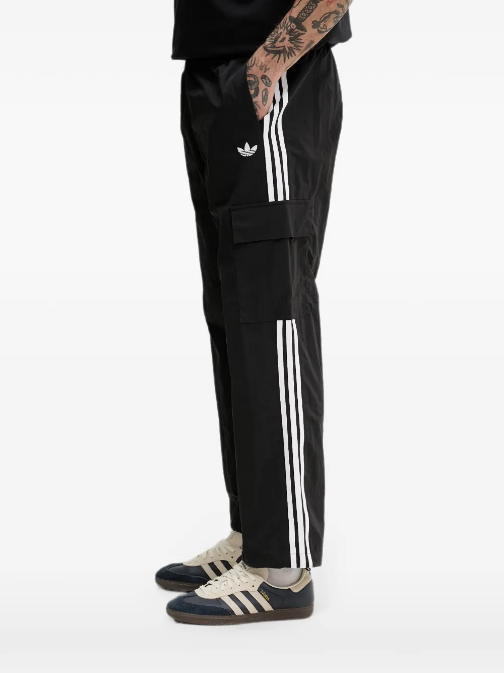 adidas logo-embroidered 3-Stripe track pants Zwart
