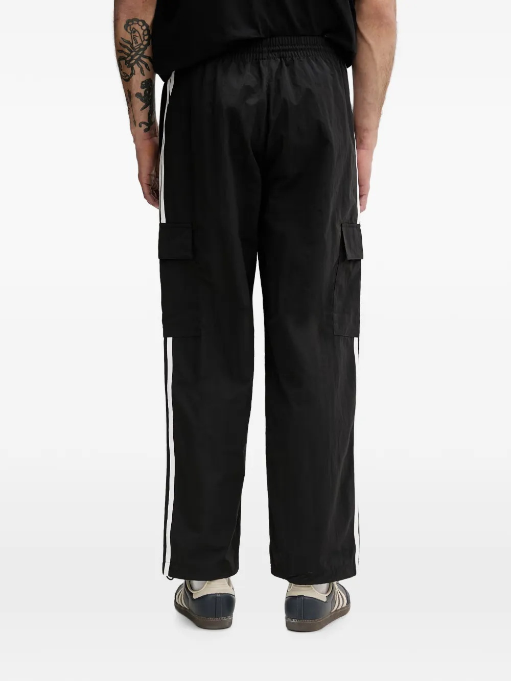 adidas logo-embroidered 3-Stripe track pants Zwart