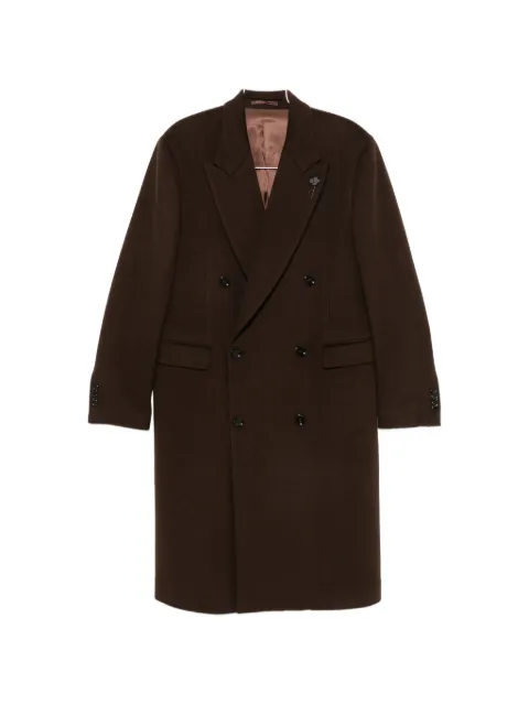 Lardini pin-lapel double-breasted coat