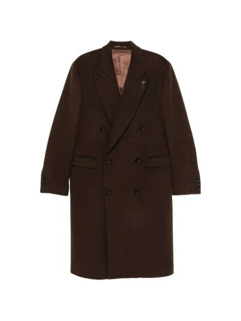 Lardini pin-lapel double-breasted coat