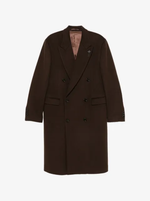 Lardini pin-lapel double-breasted coat