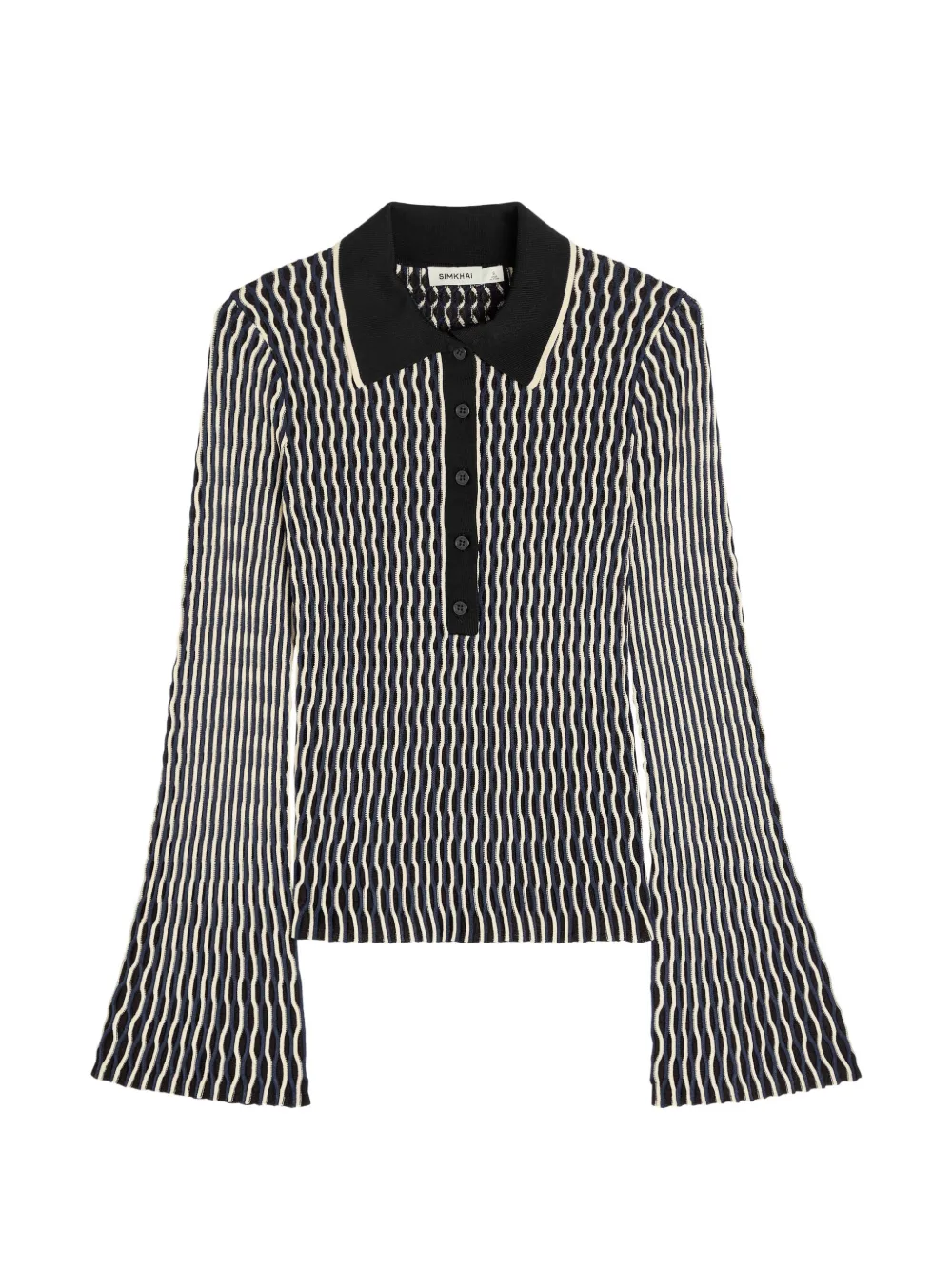  Simkhai Collen Knitted Polo Top - Negro 
