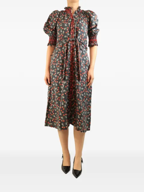MUZUNGU SISTERS cherry-print belted midi dress