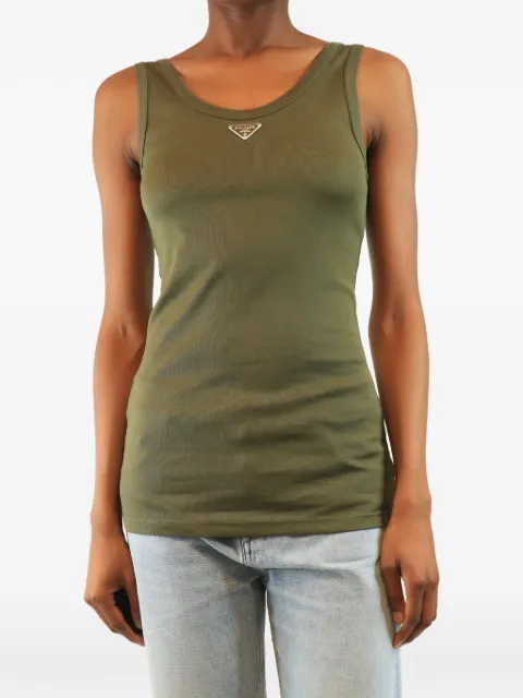 Prada Pre-Owned logo-plaque tank top