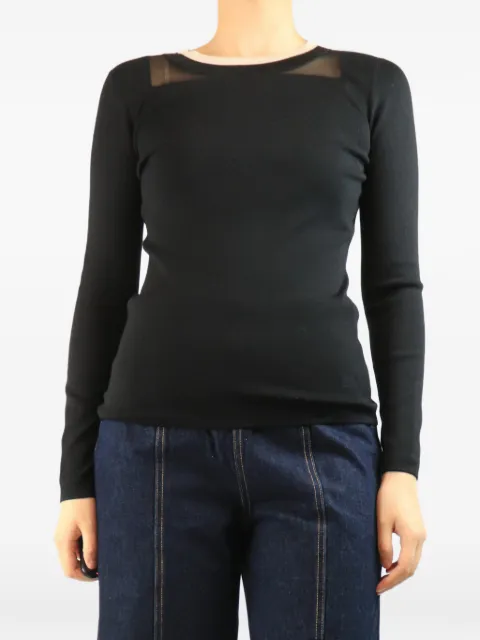 Akris sheer-panel long-sleeve top