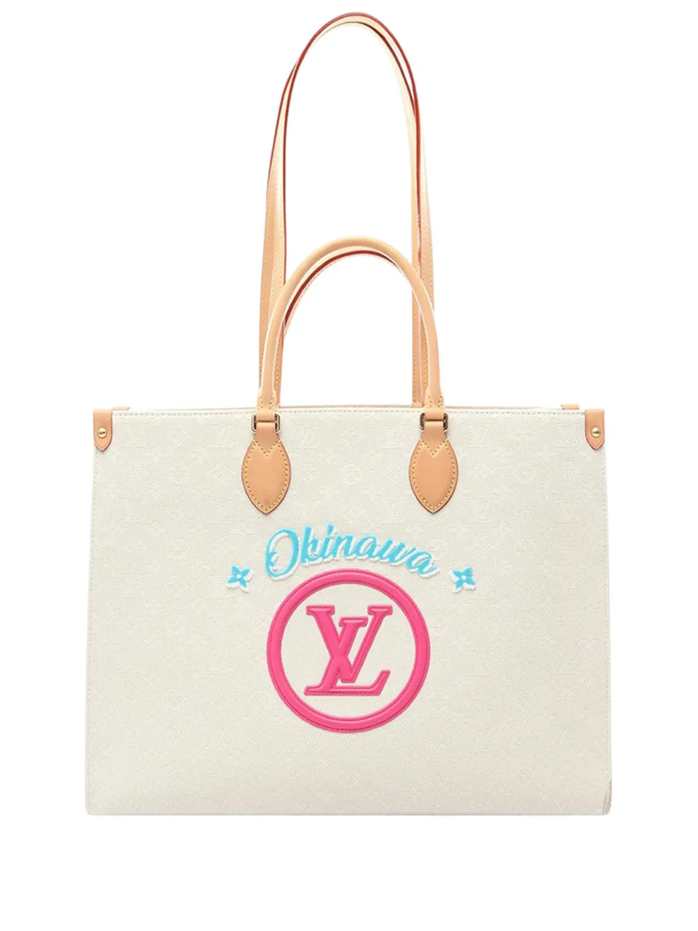 Louis Vuitton Pre-Owned 2021-2026 Monogram Jacquard Okinawa OnTheGo GM satchel - Bianco