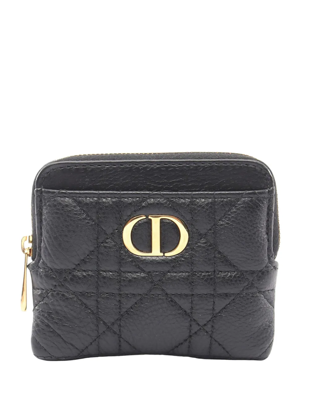 Christian Dior Pre-Owned 2010-2026 Lambskin Cannage Caro coin pouch - Black