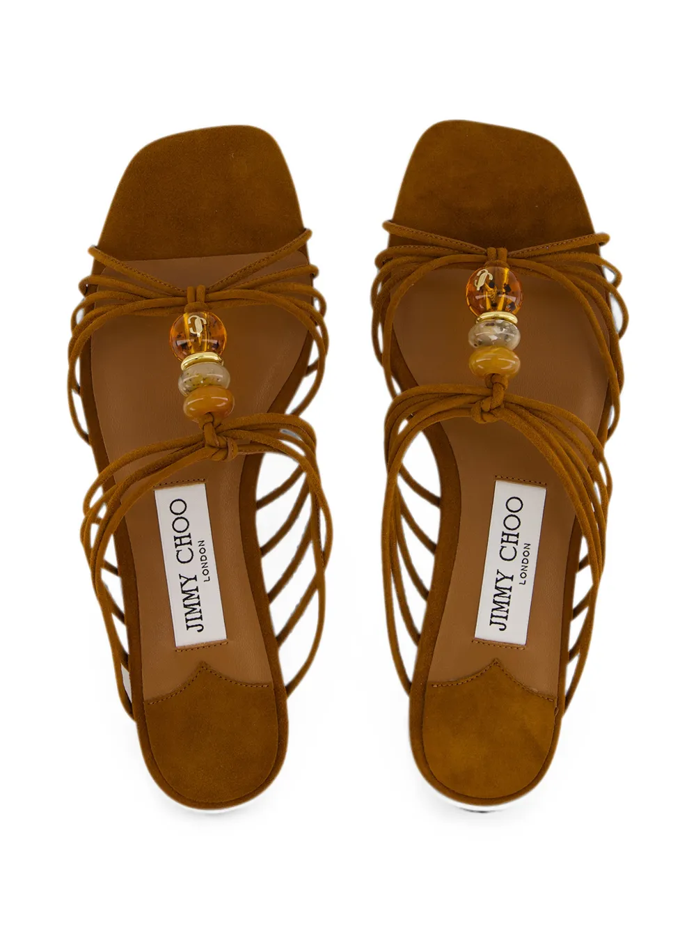 Jimmy Choo Lova bead-embellished suede sandals Bruin