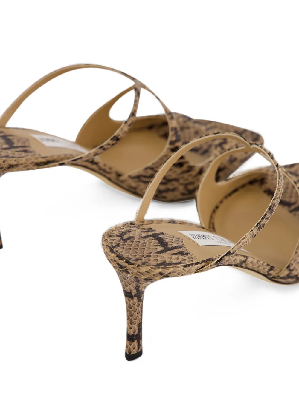 Jimmy Choo Anise snake-effect leather sandals Beige