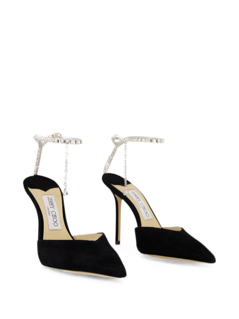 Jimmy Choo Saeda crystal-chain pumps Zwart