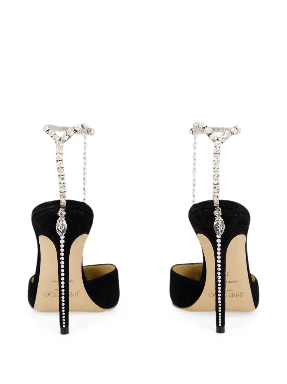 Jimmy Choo Saeda crystal-chain pumps Zwart