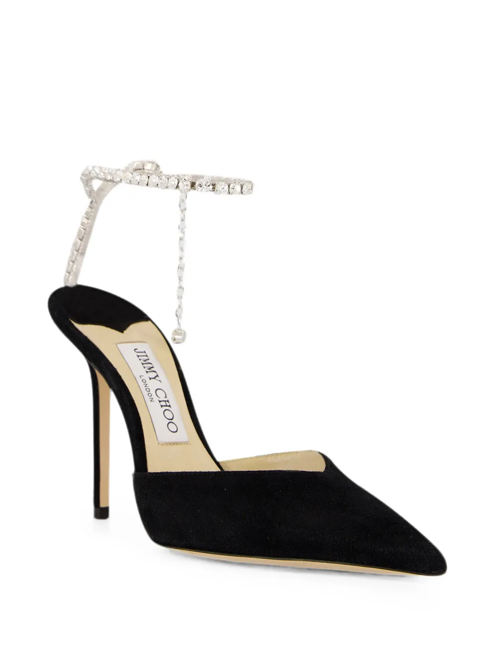 Jimmy Choo Saeda crystal-chain pumps Zwart
