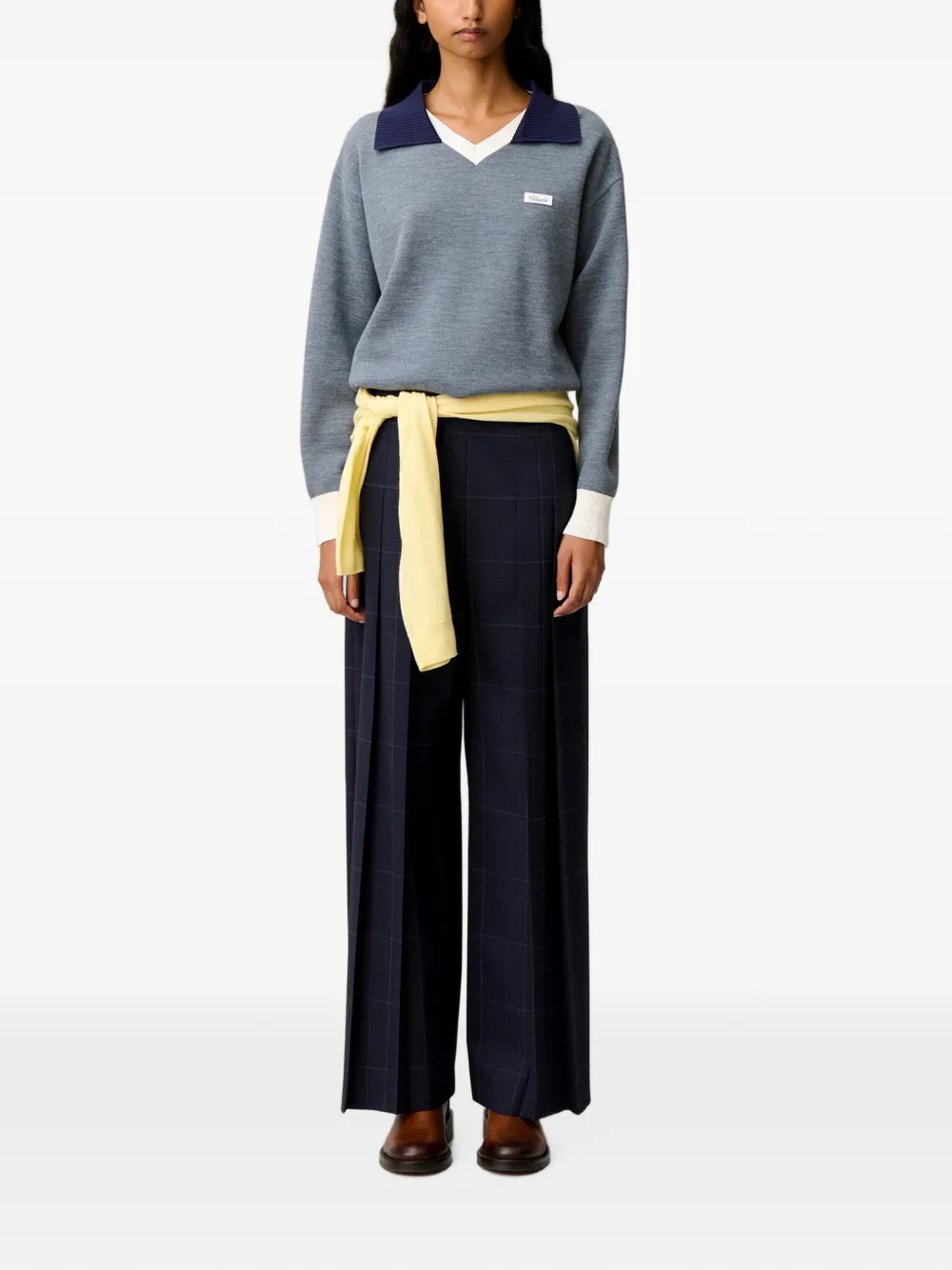 Claudie Pierlot Broek met wijde pijpen Blauw