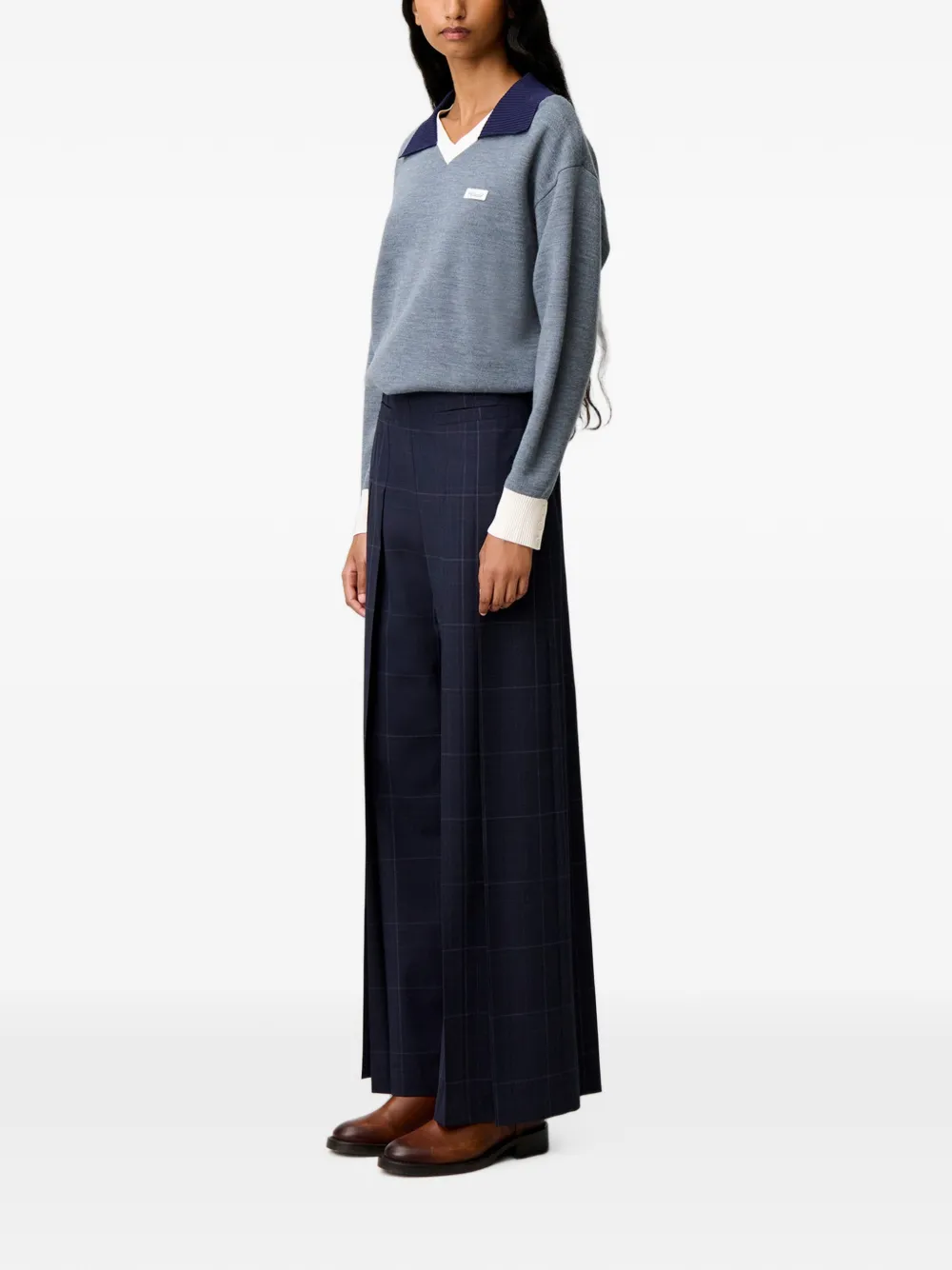 Claudie Pierlot Broek met wijde pijpen Blauw