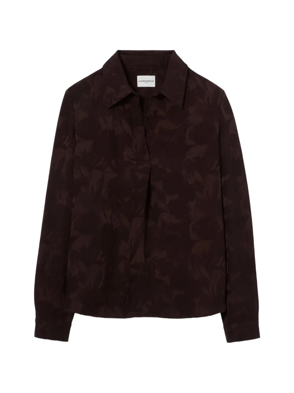 Claudie Pierlot floral-print long-sleeve polo shirt