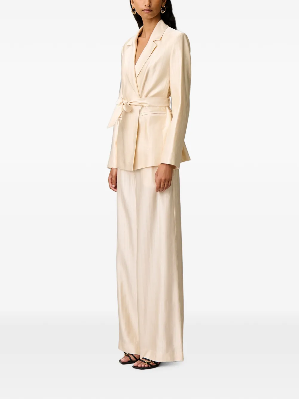 Claudie Pierlot Gestreepte blazer Beige