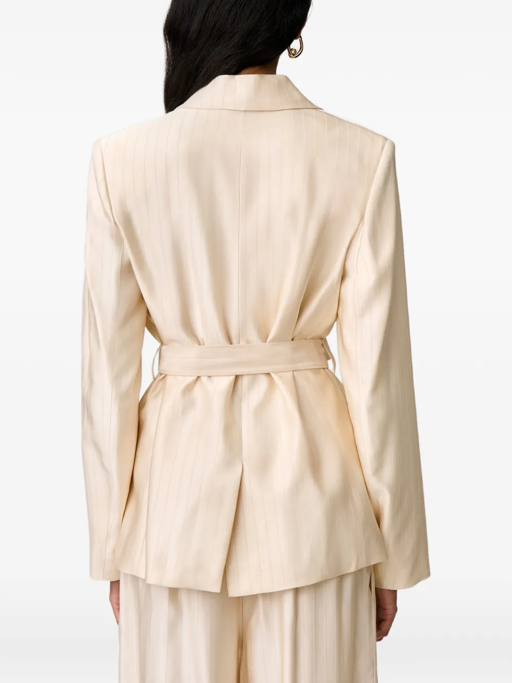 Claudie Pierlot Gestreepte blazer Beige