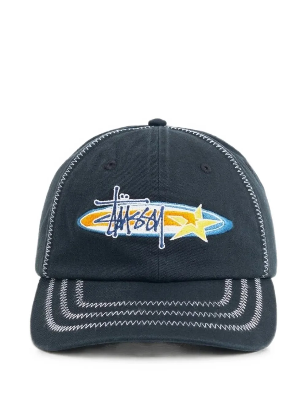 Stussy Oval Star Embroidered Baseball Cap In Black