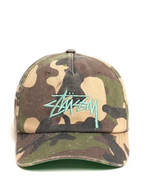 Stüssy Mid-Depth Big Stock logo-embroidered camouflage-print cap