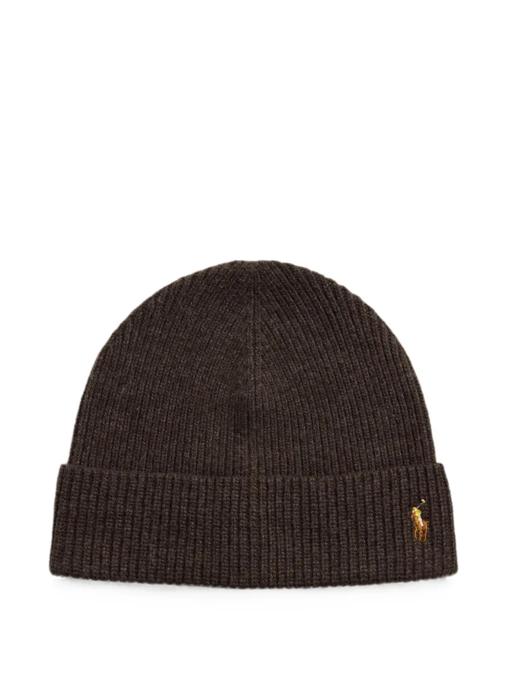 Polo Ralph Lauren Ribbed-knit Beanie Hat In Braun