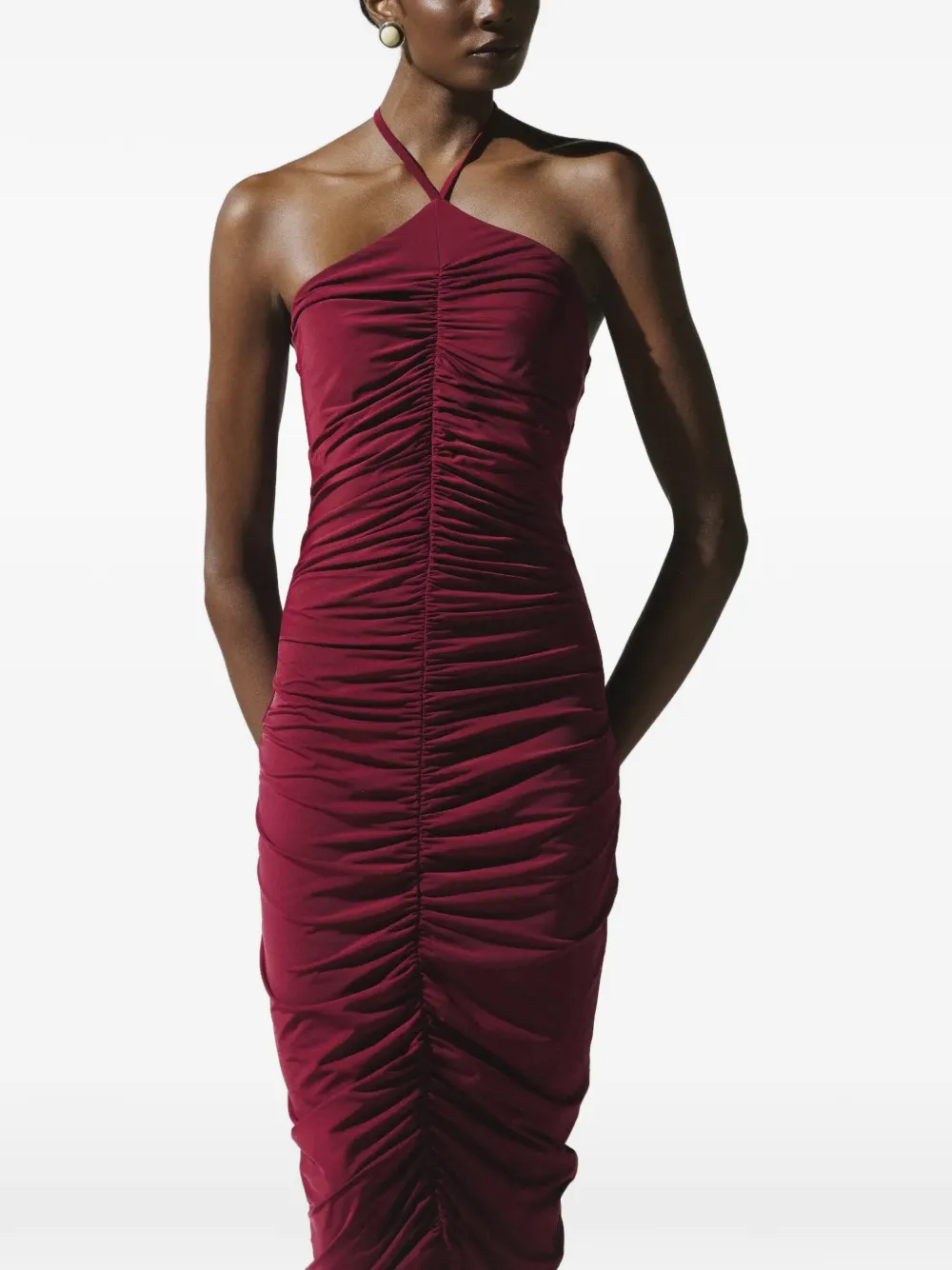Baobab Zoe maxi-jurk met franje en ruches Rood