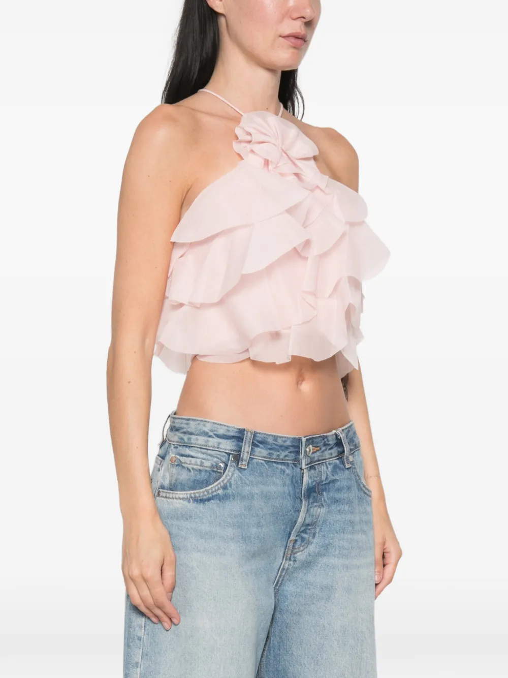 Aje Villa top met ruches Roze