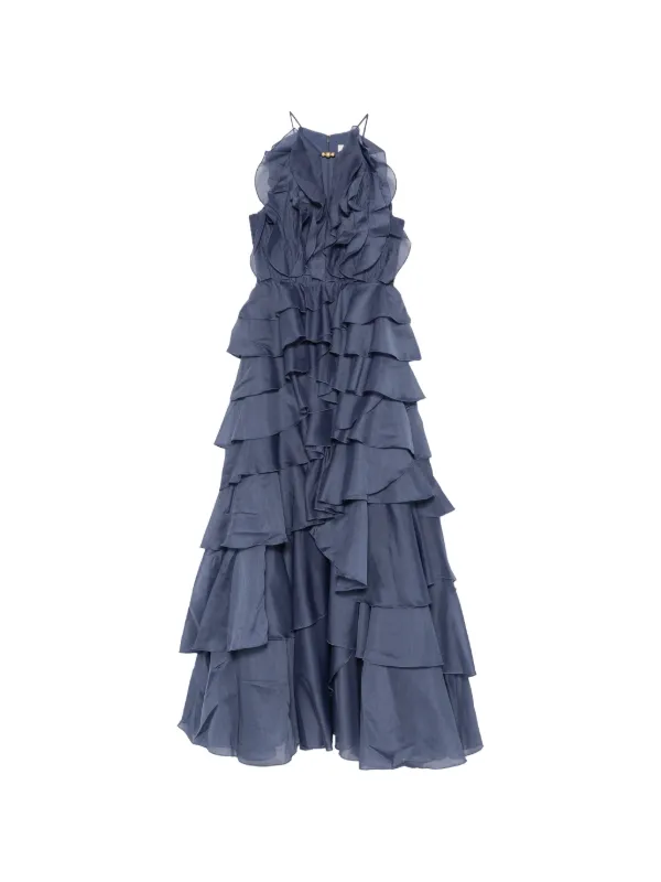 Aje Cleo Ruffled Gown | Blue