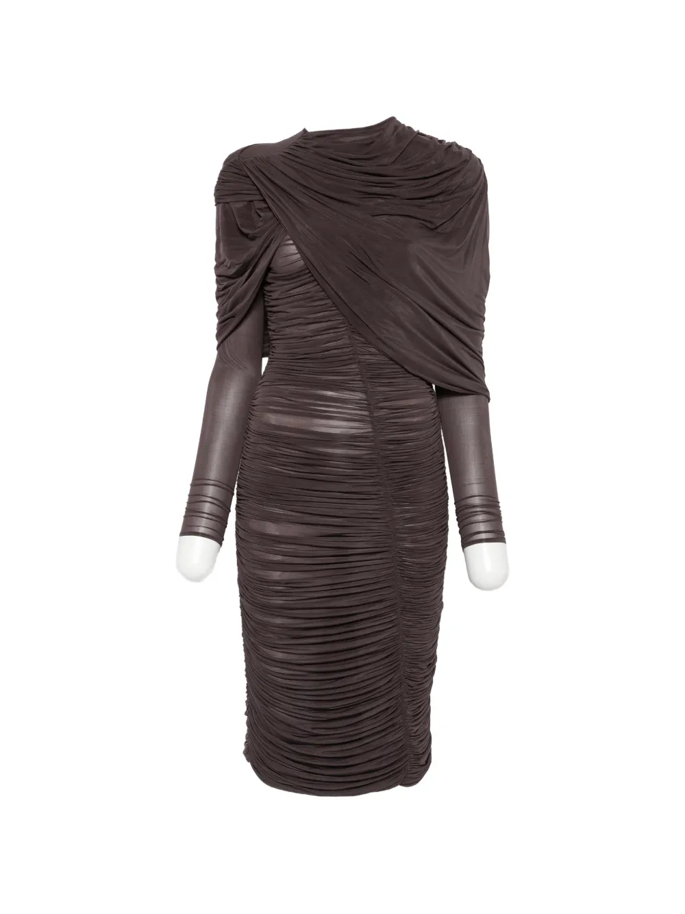 Magda Butrym ruched draped-detail midi dress · 38