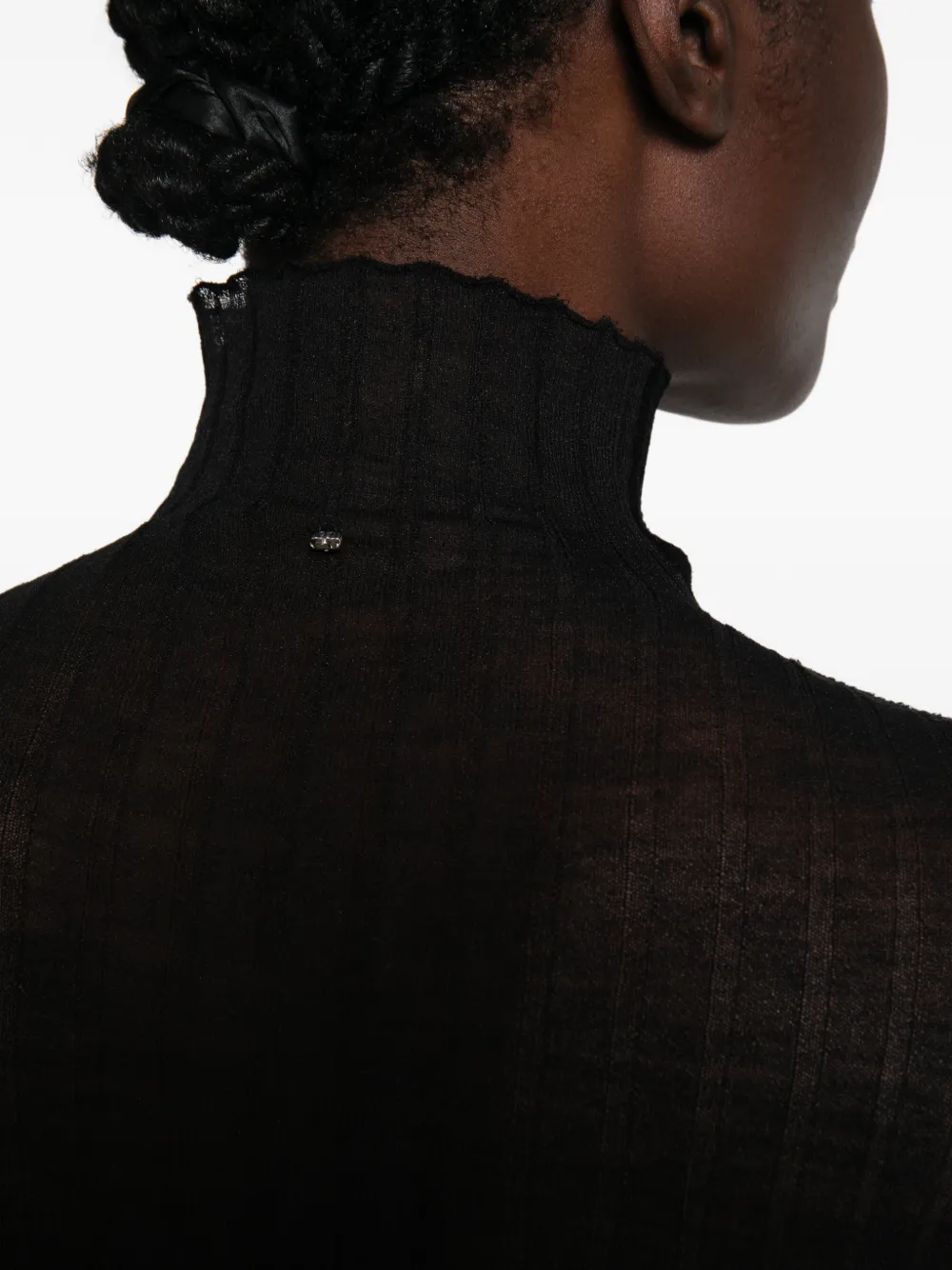 Sportmax Ribgebreide coltrui Zwart