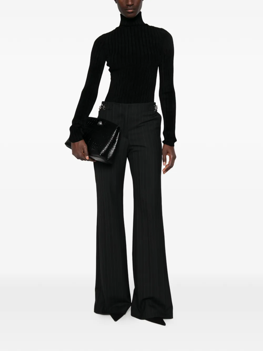 Sportmax Ribgebreide coltrui Zwart