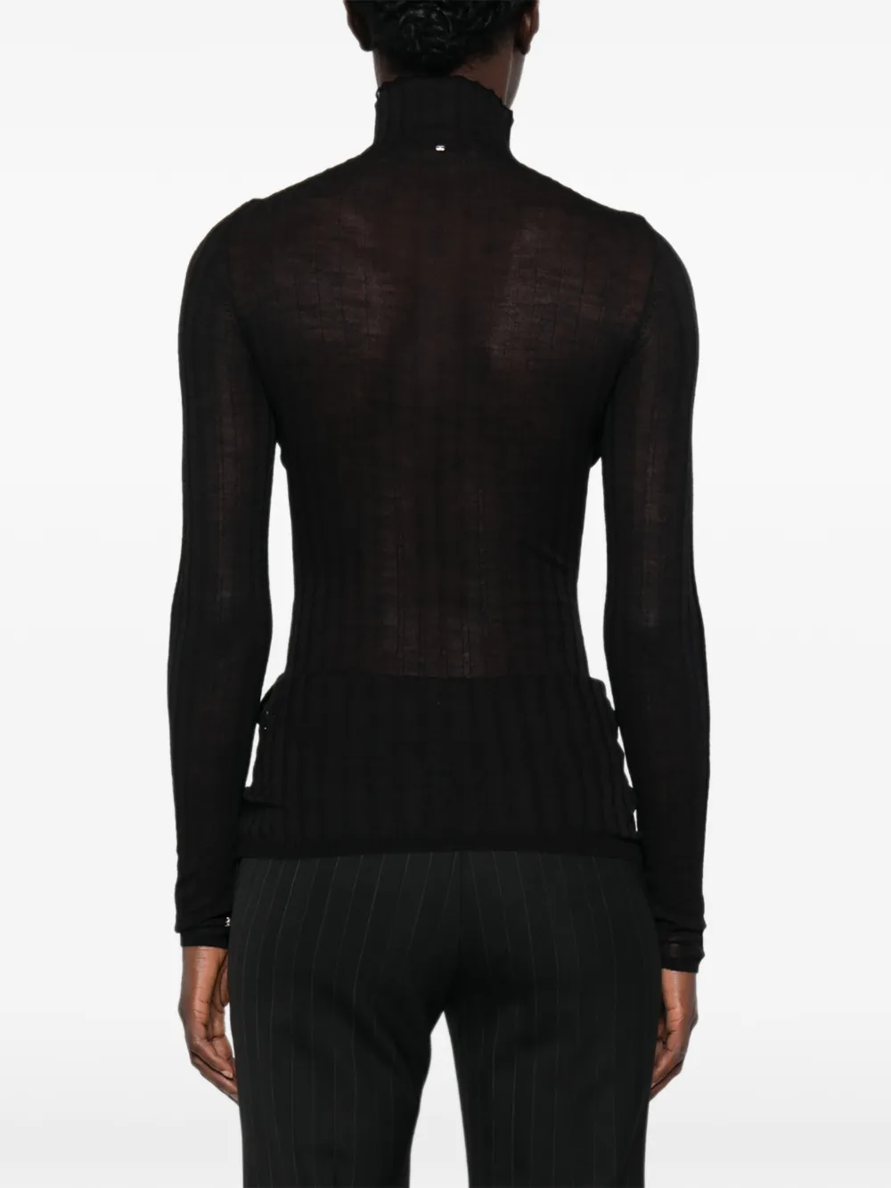 Sportmax Ribgebreide coltrui Zwart