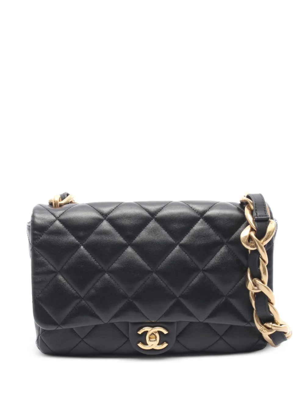 CHANEL Pre-Owned 2021 large Flap matelassé shoulder bag - Nero