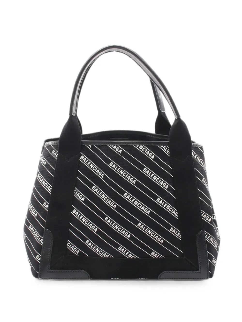Balenciaga Pre-Owned 2000s Navy Cabas logo-print tote bag - Nero