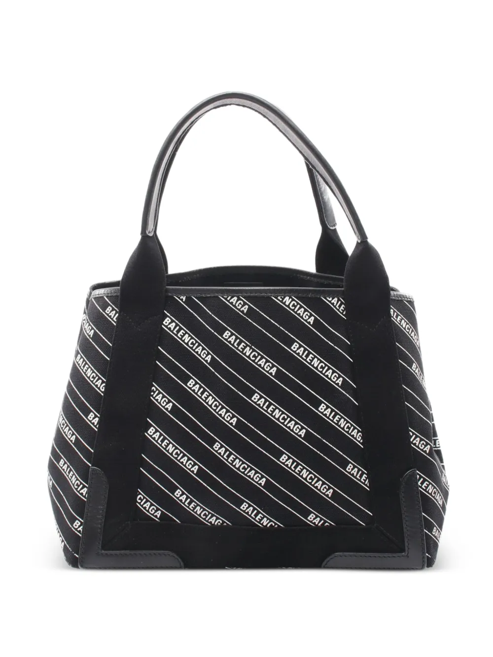 Balenciaga Pre-Owned 2000s Navy Cabas logo-print tote bag - Schwarz
