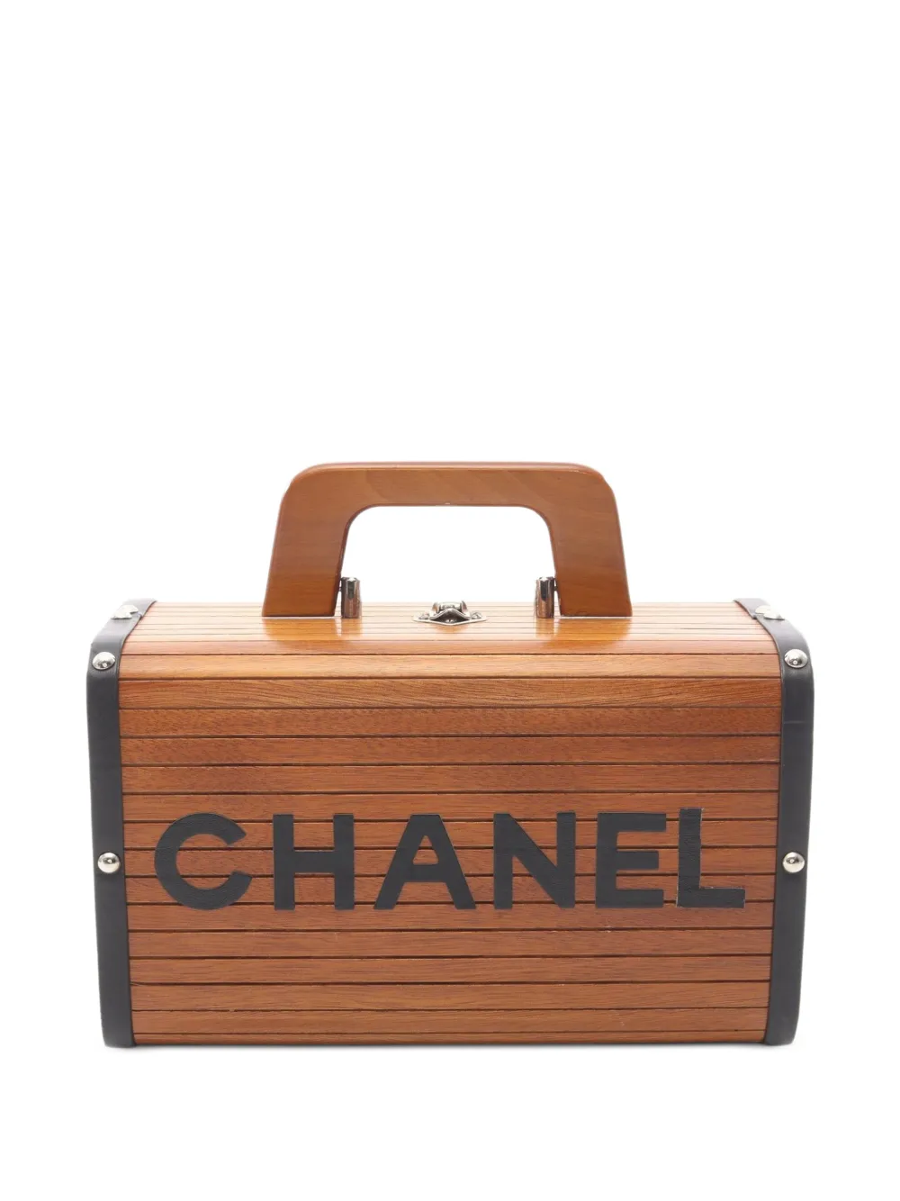 CHANEL Pre-Owned 1994-1996 CC mark wood vanity bag - Marrone