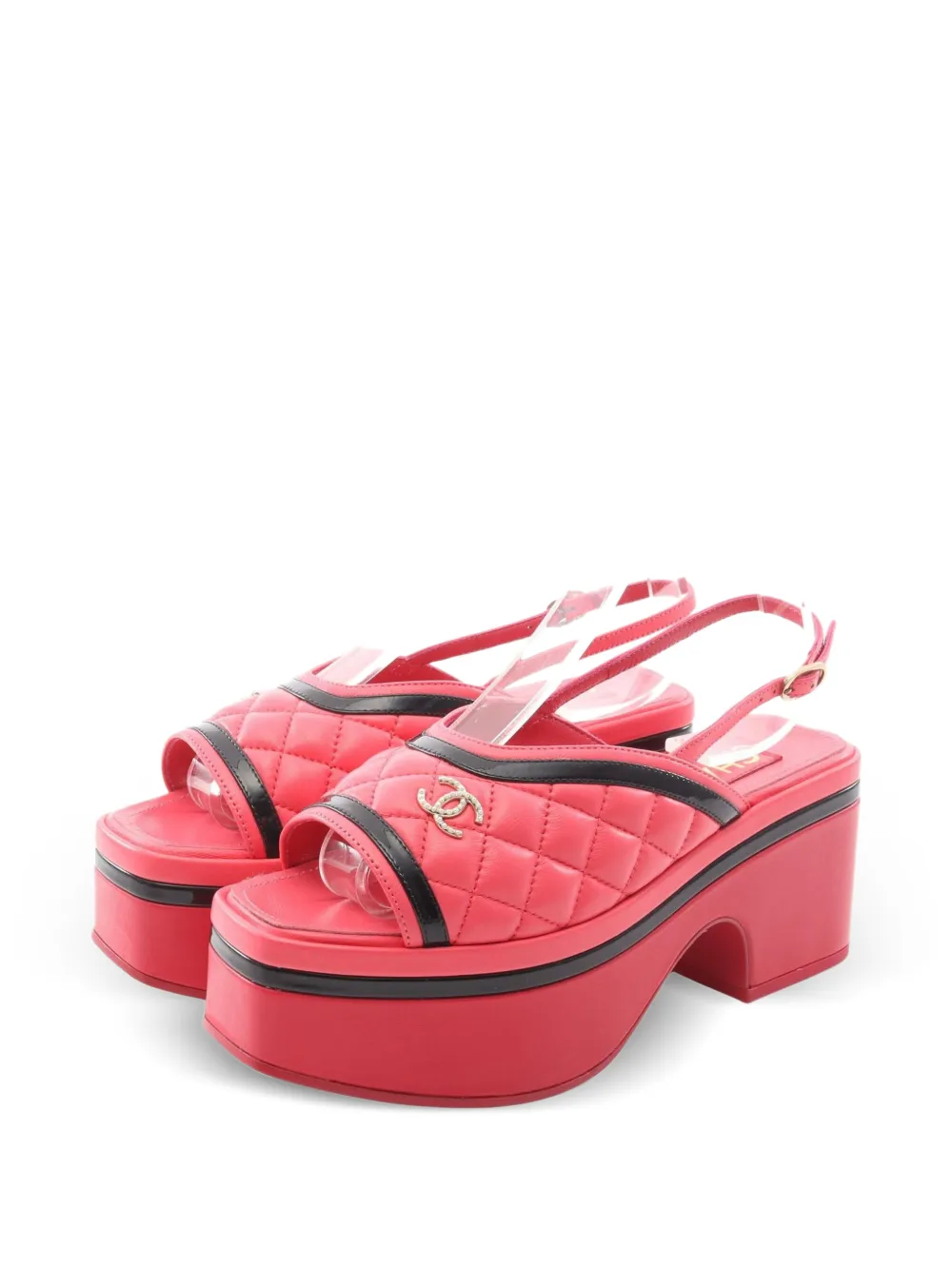 CHANEL Pre-Owned 1986-1988 CC quilted sandals - Rosa