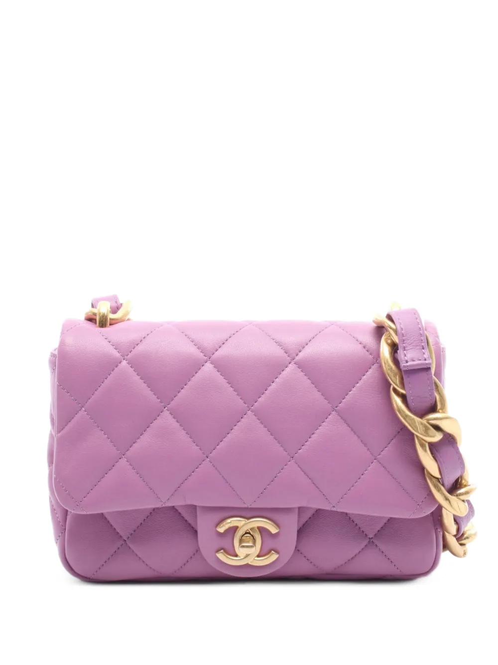 CHANEL Pre-Owned 2021 mini Funky Town Flap shoulder bag - Viola