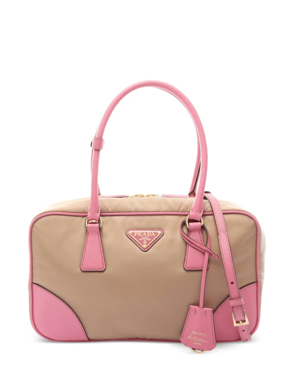 Prada Pre-Owned 2010s Re-Edition 1978 Re-Nylon Saffiano handbag - Toni neutri
