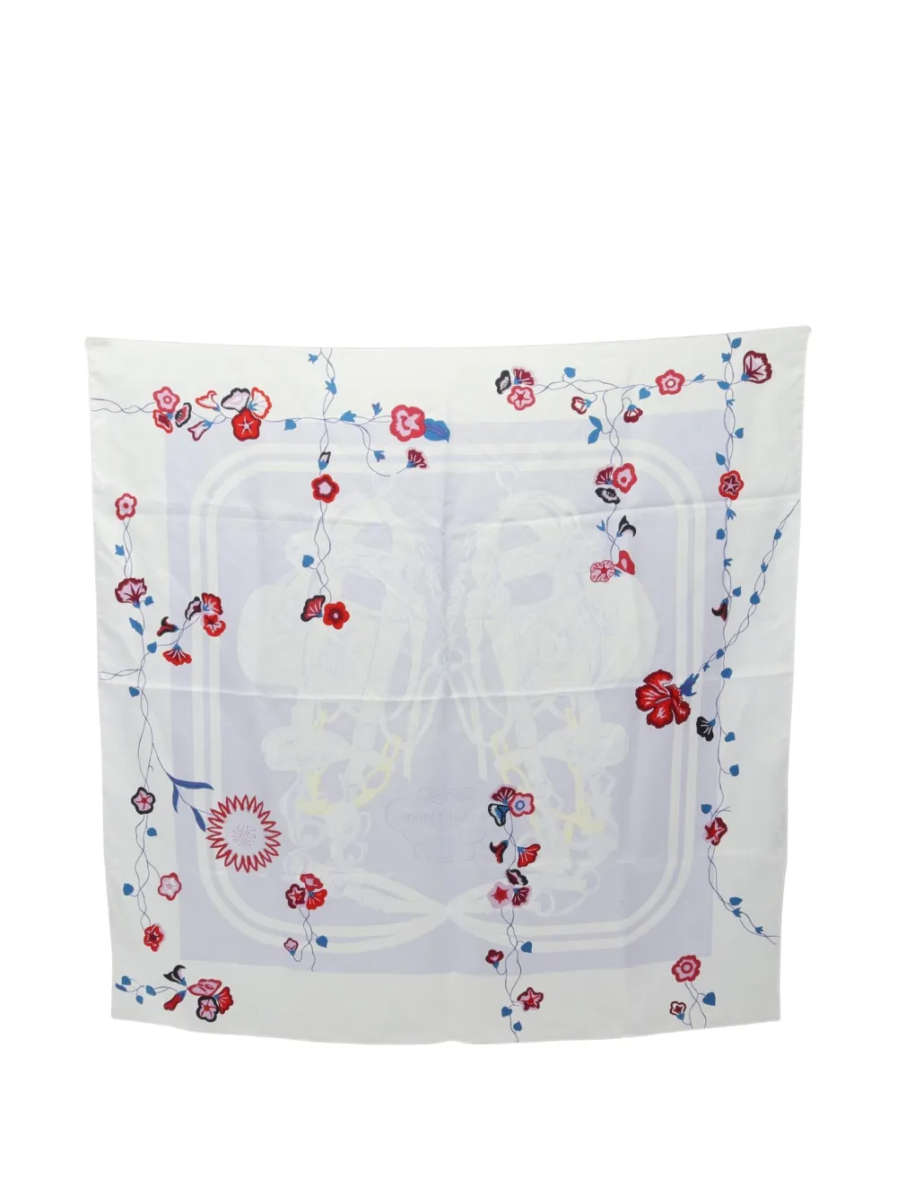Hermès Pre-Owned 2000s Brides Fleuries scarf - Bianco
