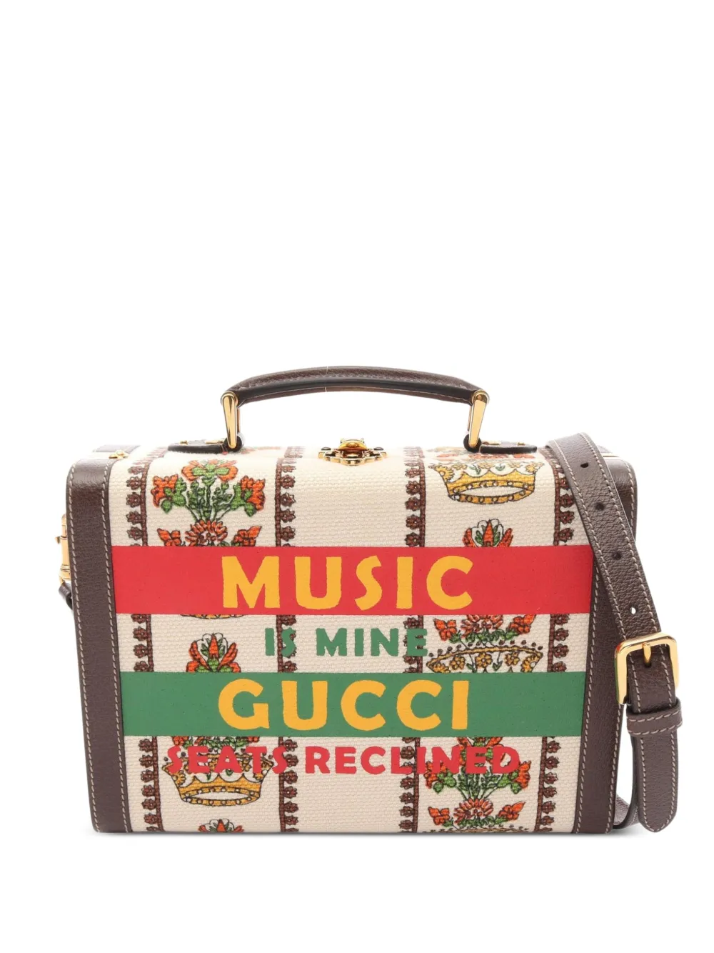 Gucci Pre-Owned 2010s Music Is Mine 100th anniversary beauty case handbag - Toni neutri
