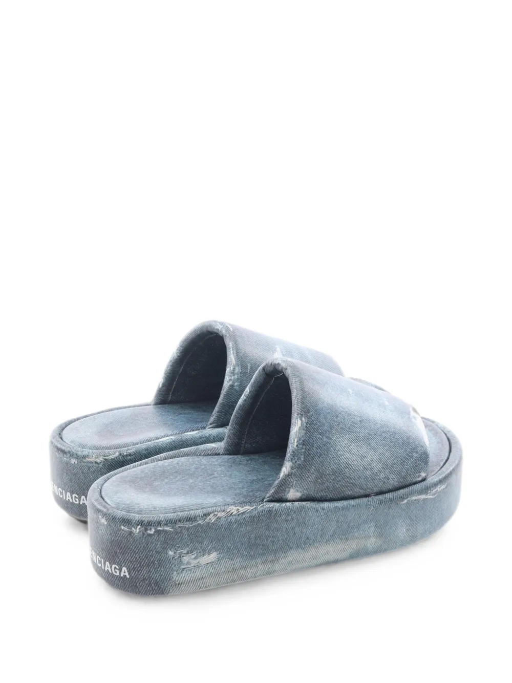 Balenciaga Pre-owned 2020s Denim Platform Sandals - Azul 