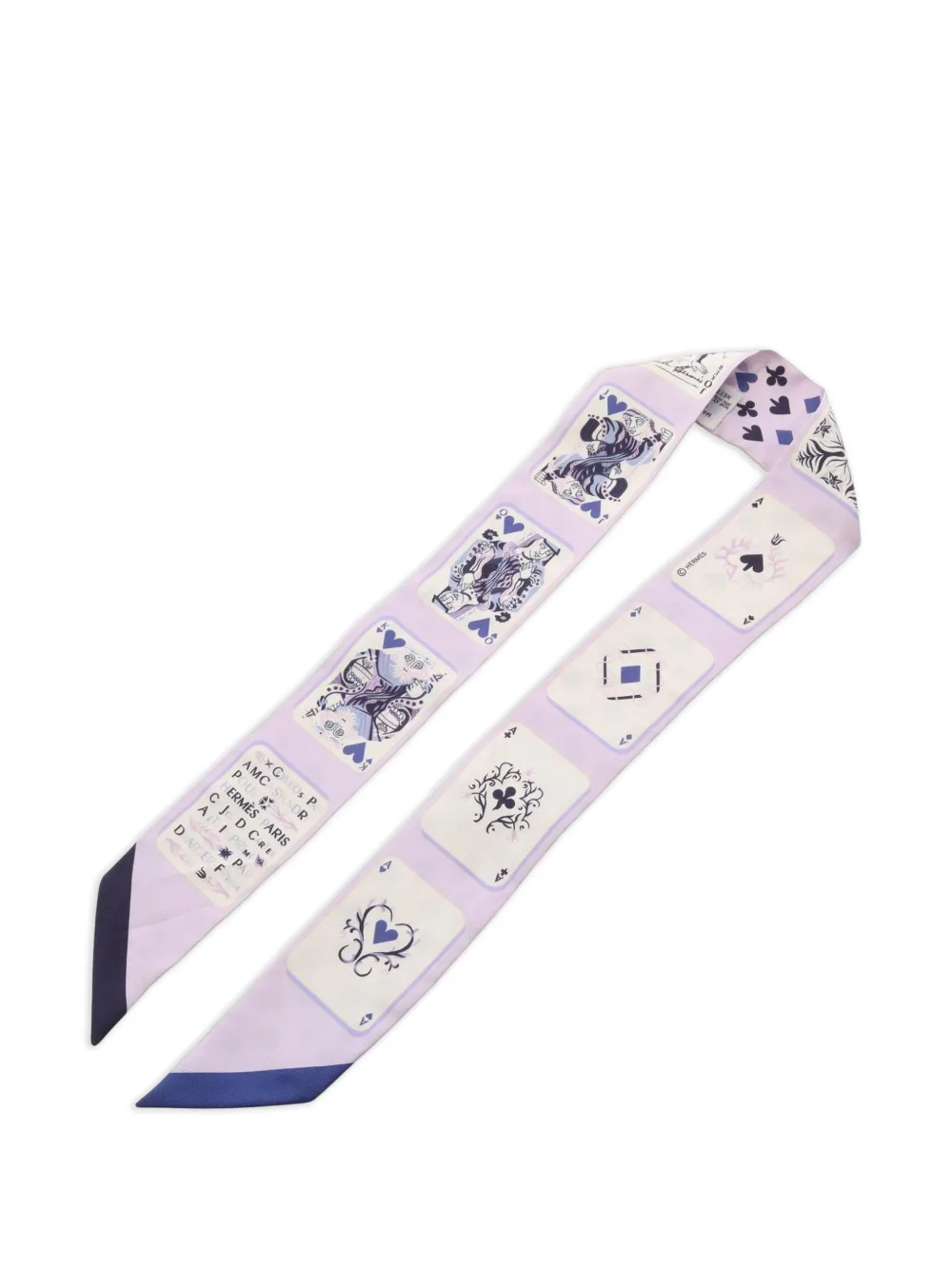 Hermès Pre-Owned 2010s Jeu de Cartes twilly scarf - Viola
