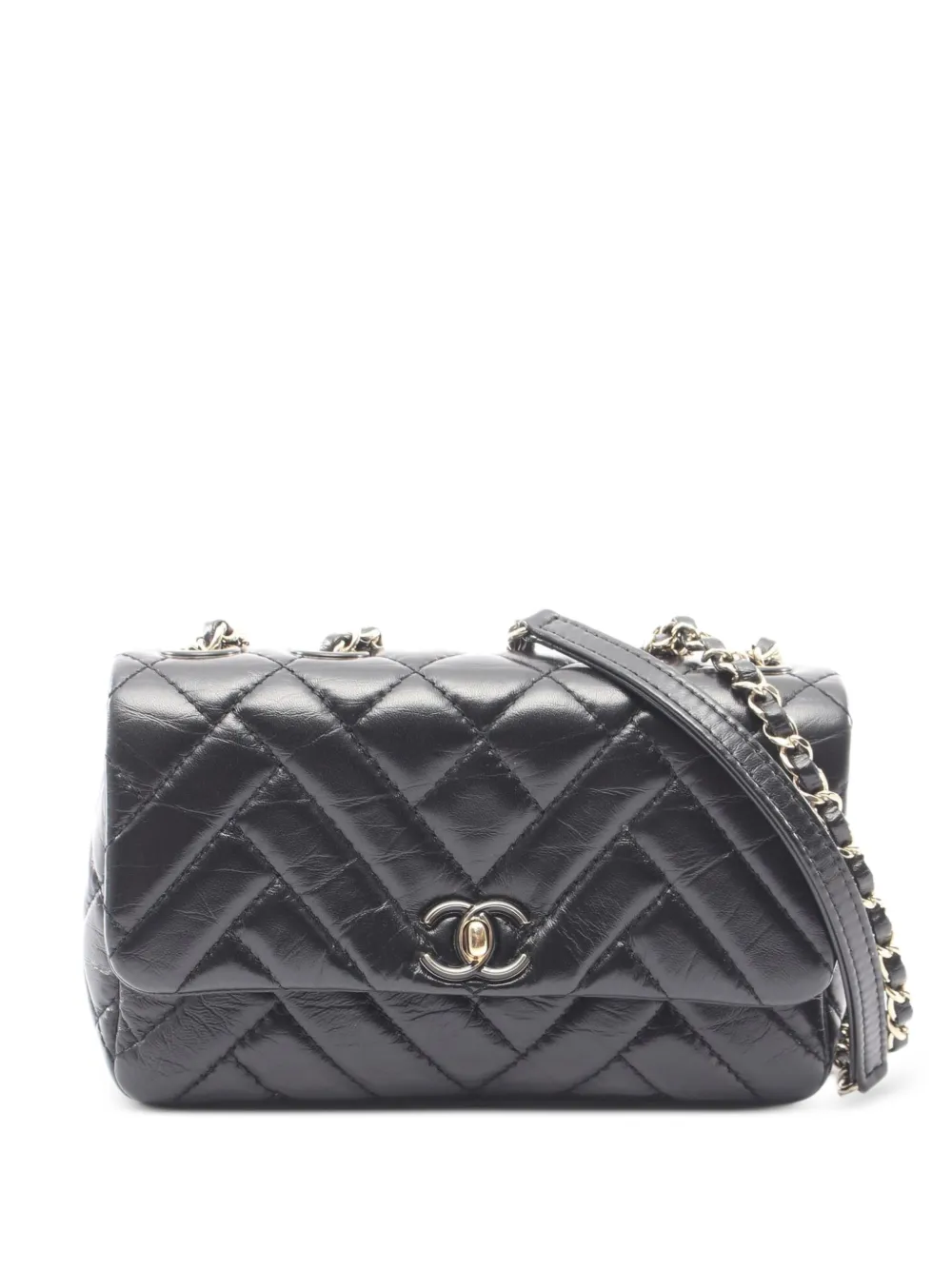 CHANEL Pre-Owned 2019 Matelassé chain shoulder bag - Nero