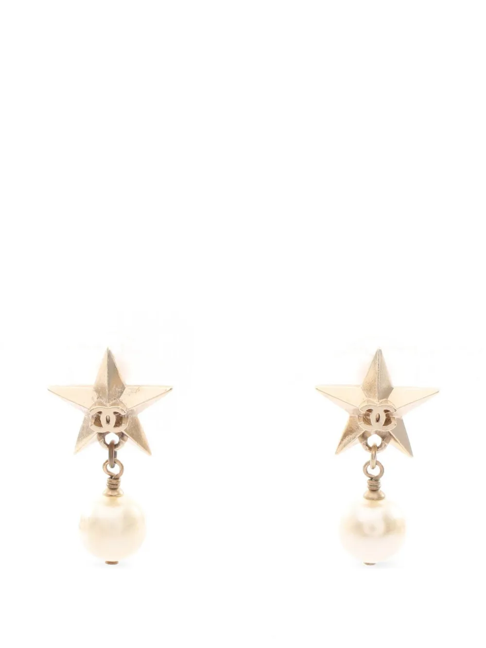 CHANEL Pre-Owned Coco Mark star earrings - Gold