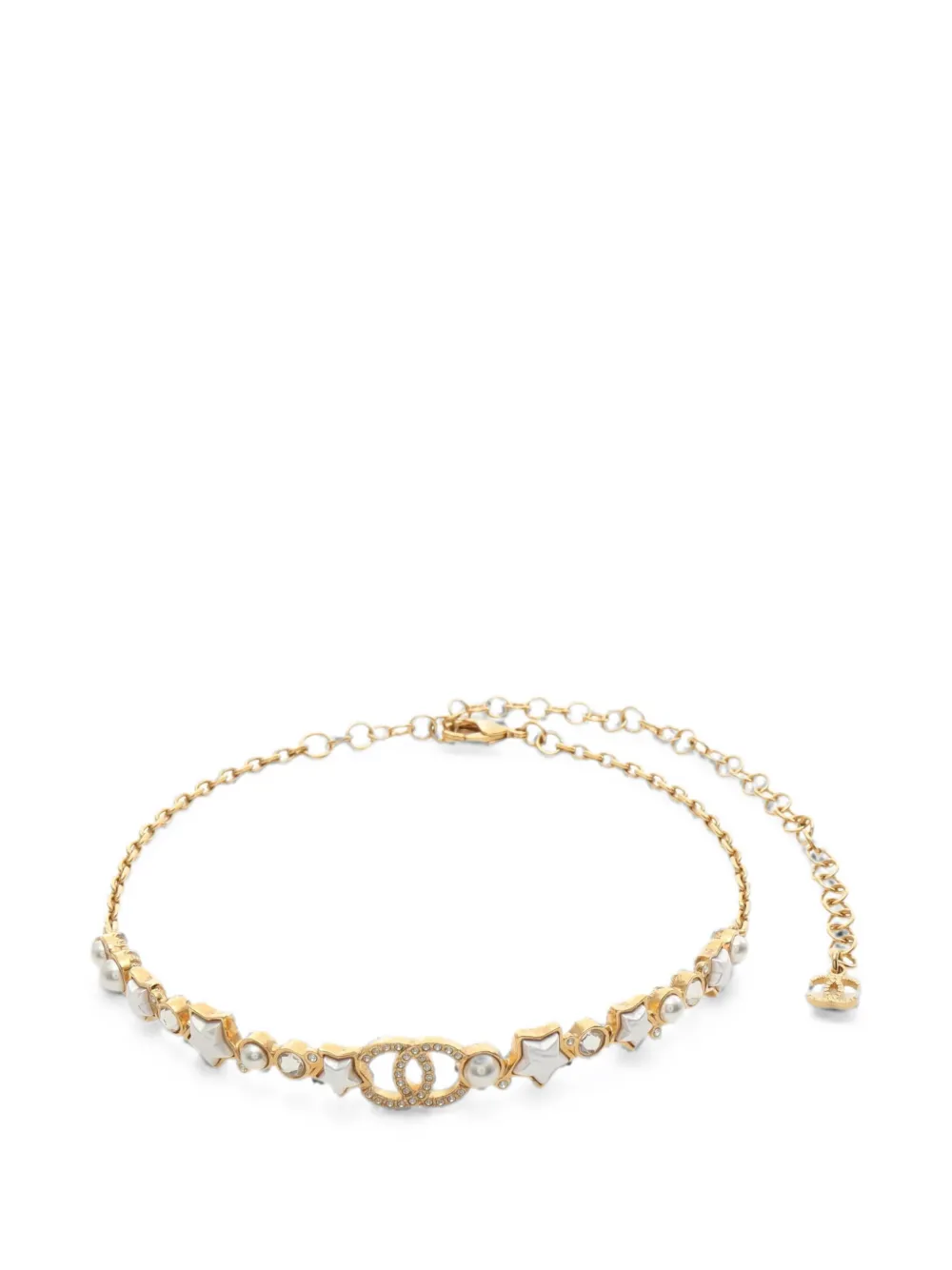 CHANEL Pre-Owned 1986-1988 Interlocking CC star choker necklace - Gold