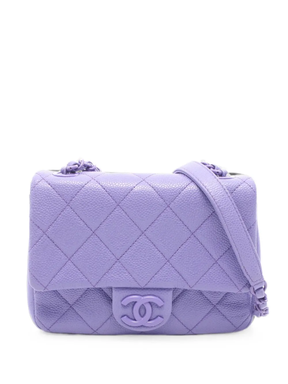 CHANEL Pre-Owned 2019 Matelassé Caviar shoulder bag - Purple