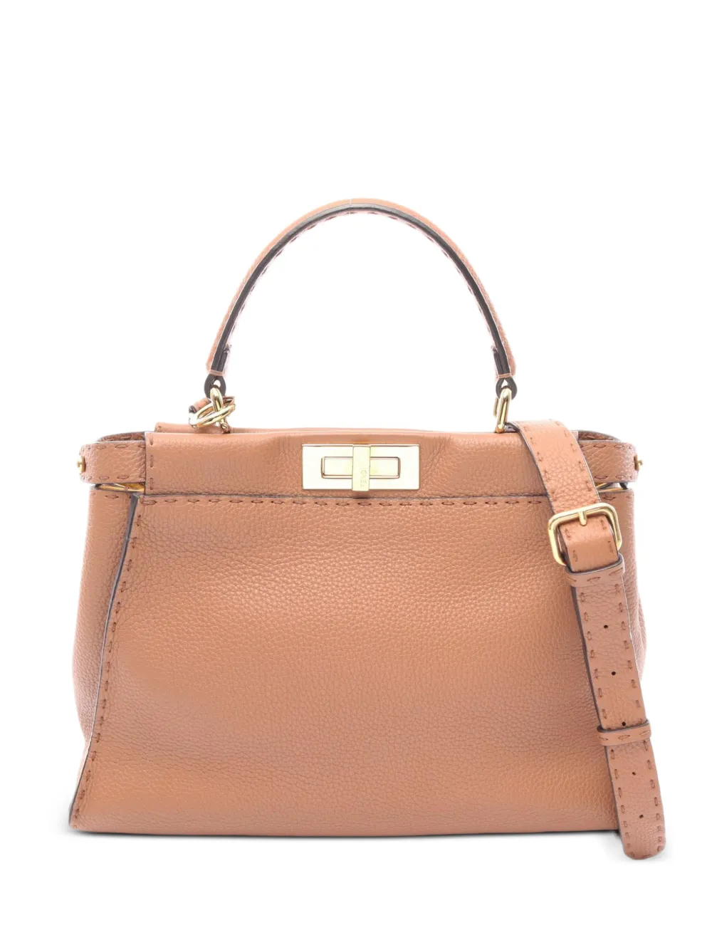 Fendi Pre-Owned 2010s Peekaboo leather tote bag - Marrone