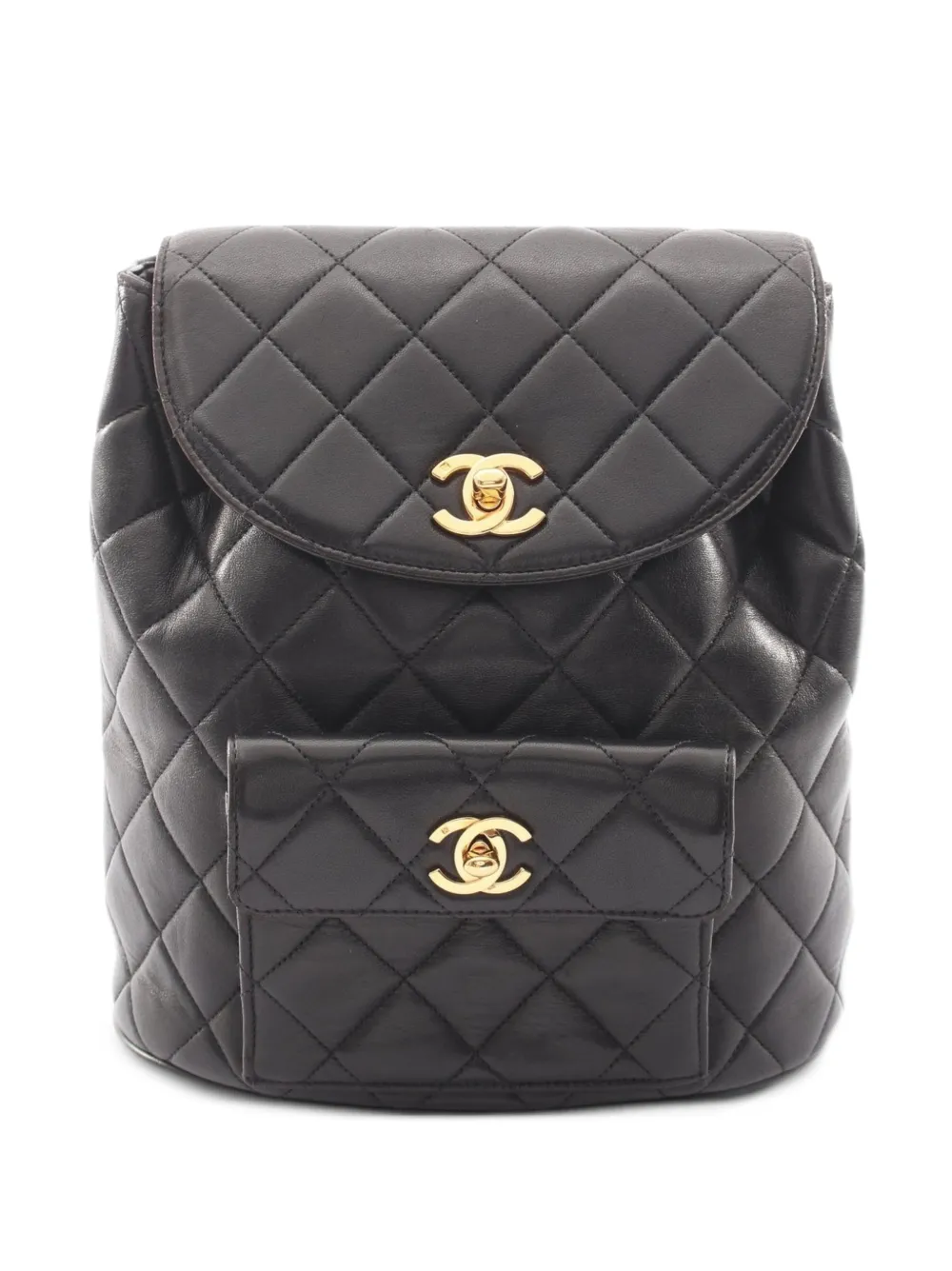 CHANEL Pre-Owned 1994-1996 Matelassé turn-lock backpack - Black